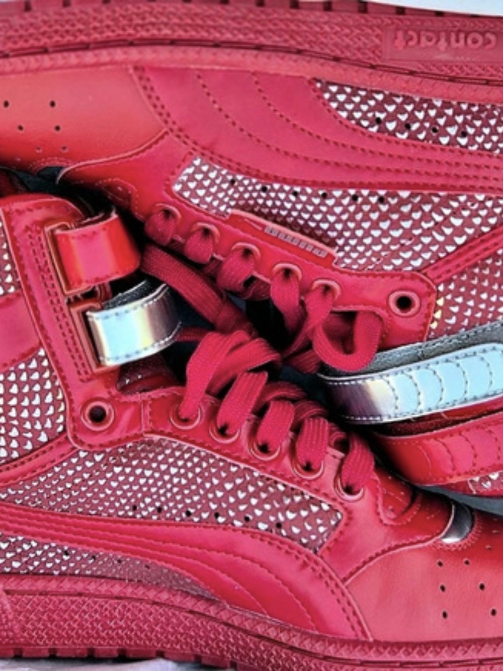 Puma Sky II Hi Futur Minimal Red/Silver Sneakers - NIB (Womens 8 / Mens 6.5) - Picture 2 of 6